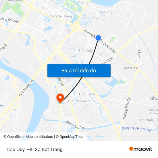 Trâu Quỳ to Xã Bát Tràng map