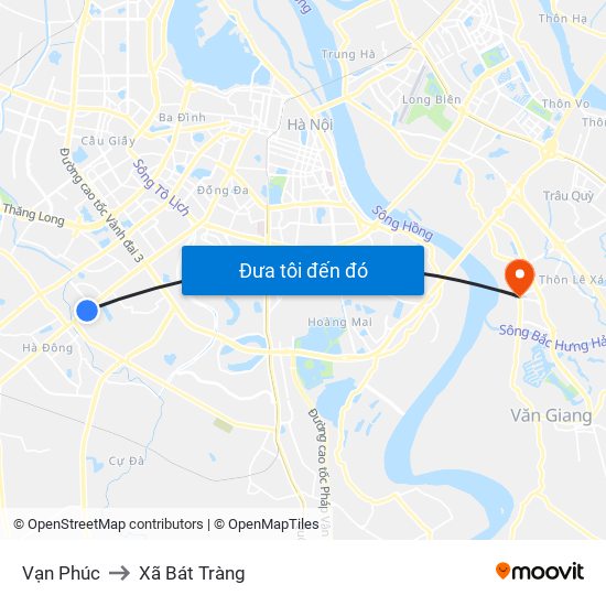 Vạn Phúc to Xã Bát Tràng map