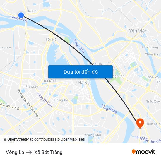 Võng La to Xã Bát Tràng map