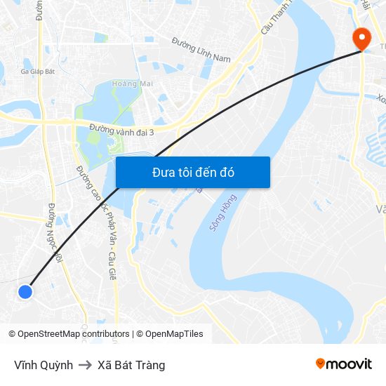 Vĩnh Quỳnh to Xã Bát Tràng map