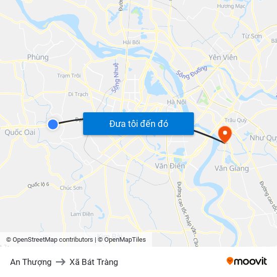 An Thượng to Xã Bát Tràng map
