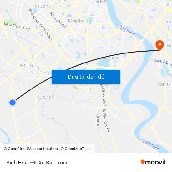 Bích Hòa to Xã Bát Tràng map