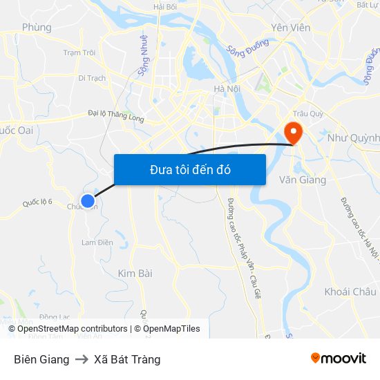 Biên Giang to Xã Bát Tràng map