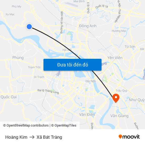 Hoàng Kim to Xã Bát Tràng map
