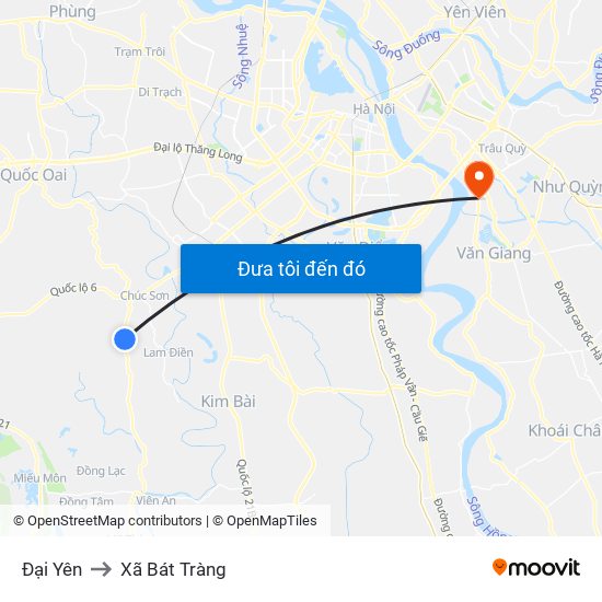 Đại Yên to Xã Bát Tràng map