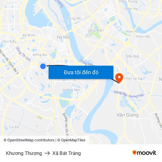 Khương Thượng to Xã Bát Tràng map