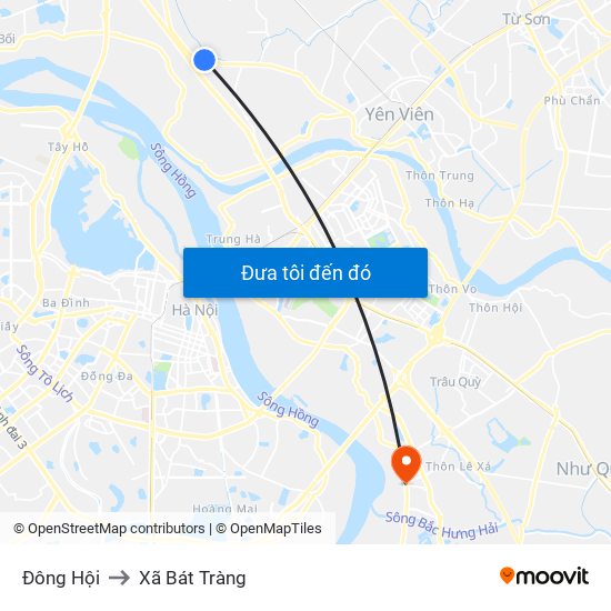 Đông Hội to Xã Bát Tràng map