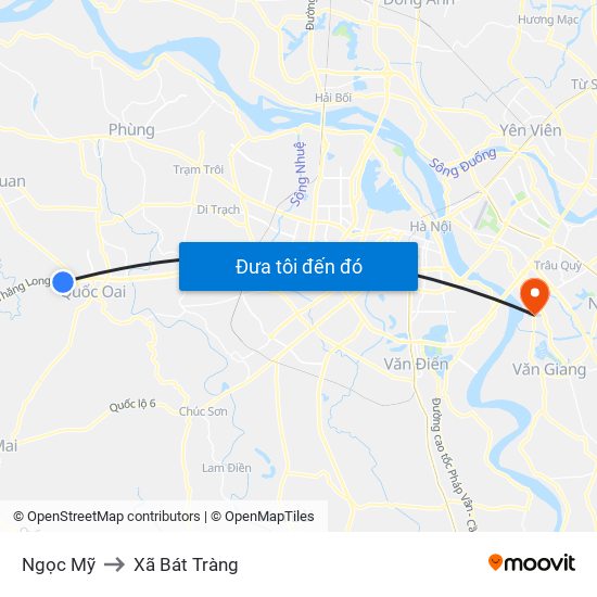 Ngọc Mỹ to Xã Bát Tràng map