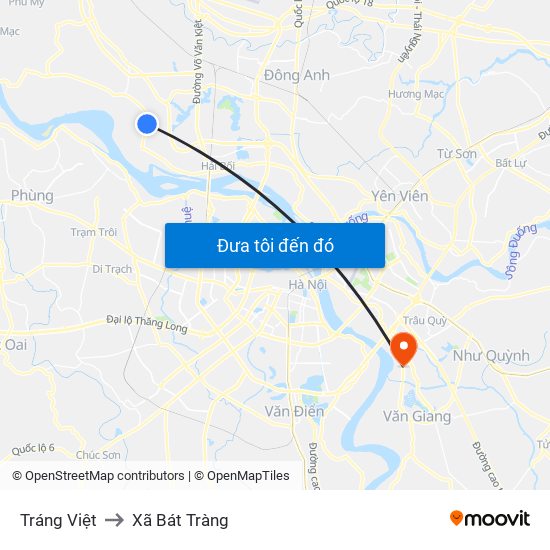 Tráng Việt to Xã Bát Tràng map