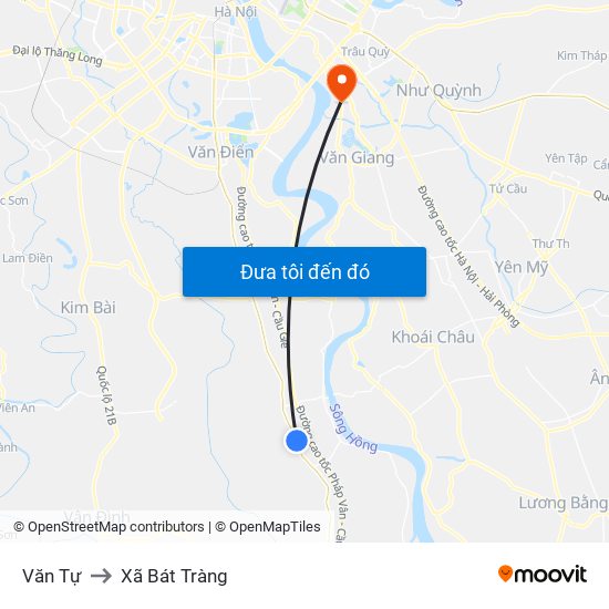 Văn Tự to Xã Bát Tràng map