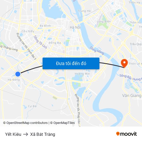 Yết Kiêu to Xã Bát Tràng map