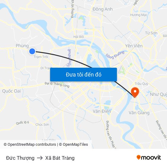 Đức Thượng to Xã Bát Tràng map