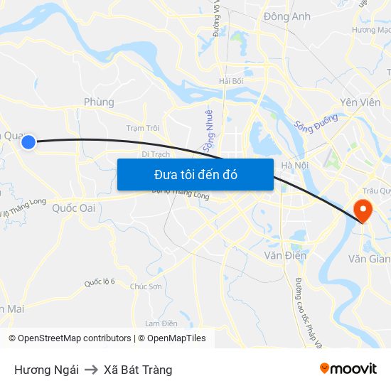 Hương Ngải to Xã Bát Tràng map