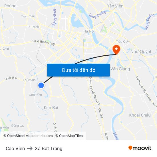 Cao Viên to Xã Bát Tràng map
