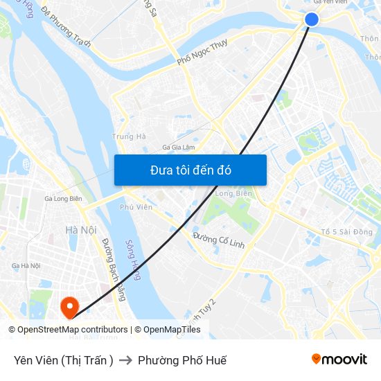 Yên Viên (Thị Trấn ) to Phường Phố Huế map
