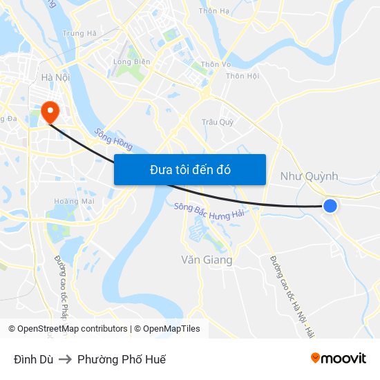 Đình Dù to Phường Phố Huế map