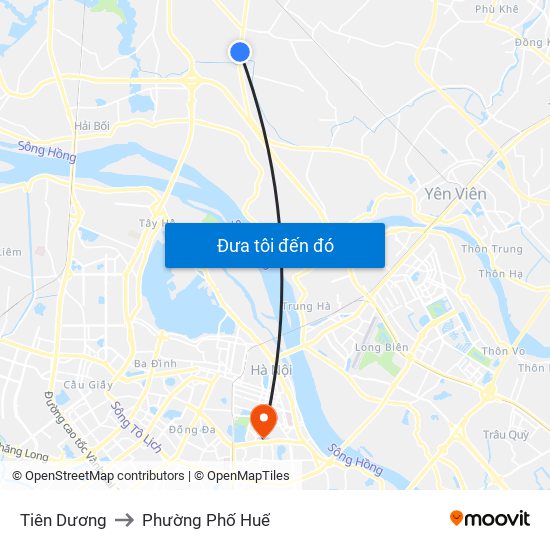 Tiên Dương to Phường Phố Huế map