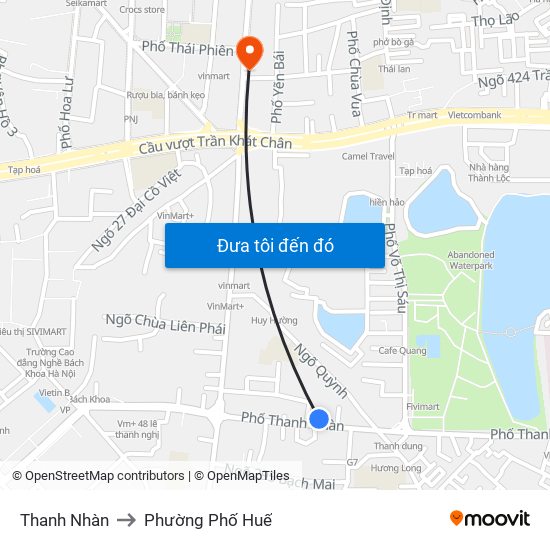 Thanh Nhàn to Phường Phố Huế map