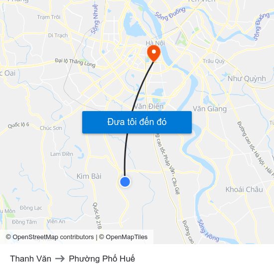 Thanh Văn to Phường Phố Huế map