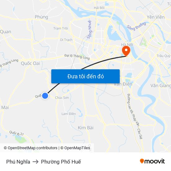 Phú Nghĩa to Phường Phố Huế map