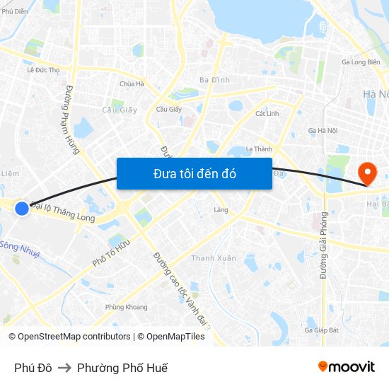 Phú Đô to Phường Phố Huế map