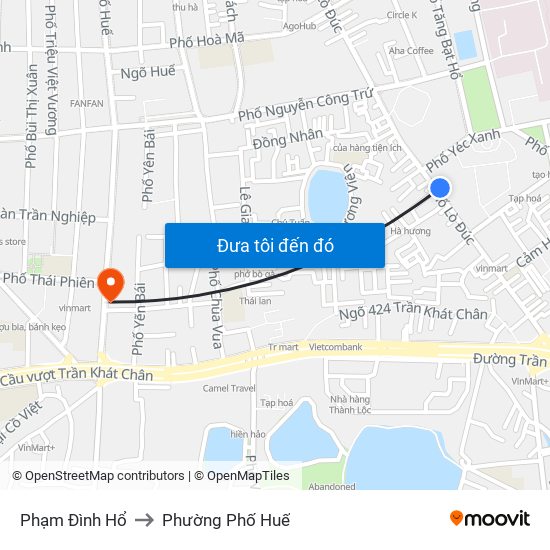 Phạm Đình Hổ to Phường Phố Huế map