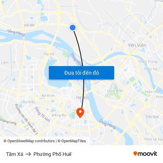 Tầm Xá to Phường Phố Huế map