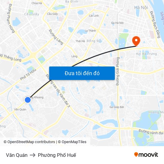 Văn Quán to Phường Phố Huế map