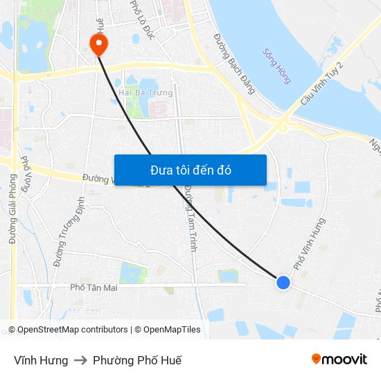 Vĩnh Hưng to Phường Phố Huế map