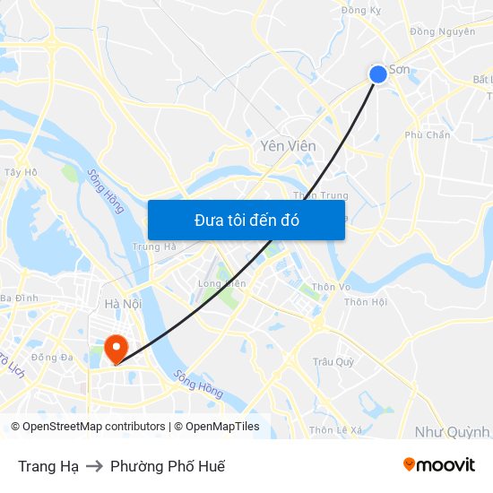 Trang Hạ to Phường Phố Huế map