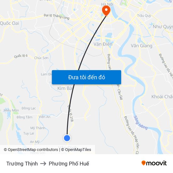 Trường Thịnh to Phường Phố Huế map