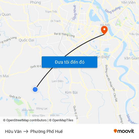 Hữu Văn to Phường Phố Huế map