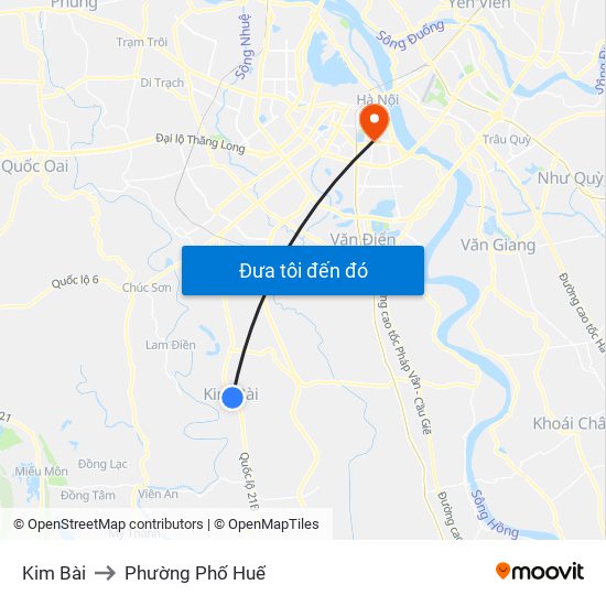 Kim Bài to Phường Phố Huế map