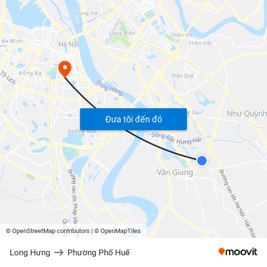 Long Hưng to Phường Phố Huế map