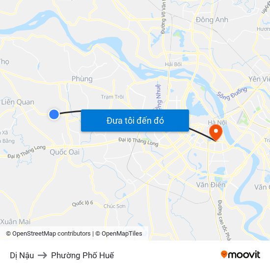 Dị Nậu to Phường Phố Huế map