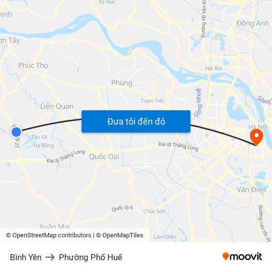 Bình Yên to Phường Phố Huế map