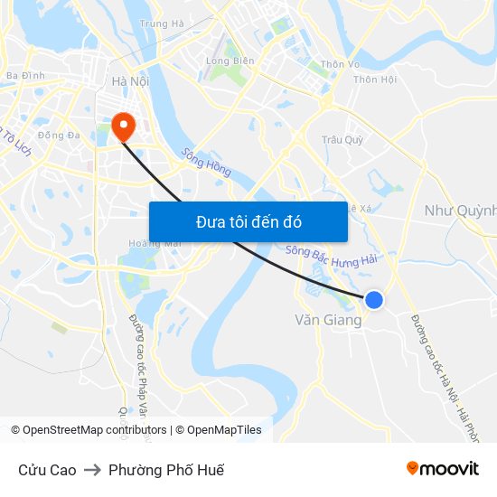 Cửu Cao to Phường Phố Huế map