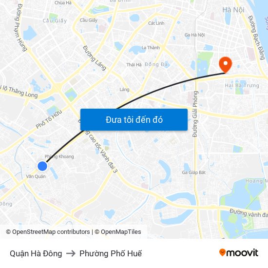 Quận Hà Đông to Phường Phố Huế map