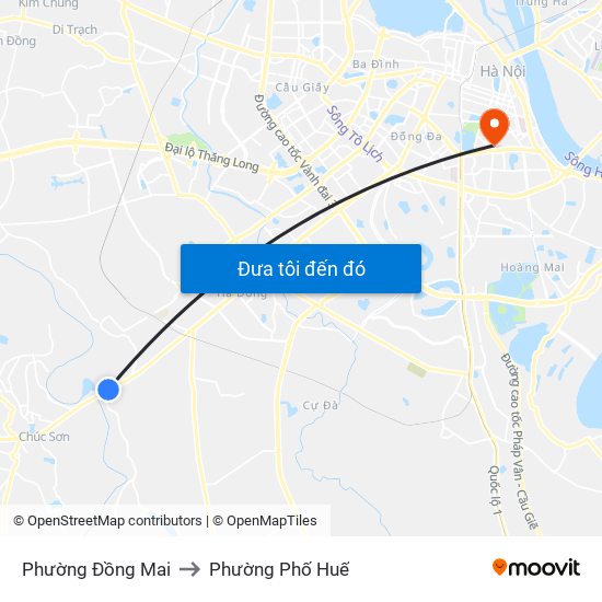 Phường Đồng Mai to Phường Phố Huế map