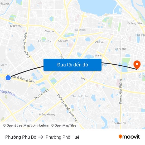 Phường Phú Đô to Phường Phố Huế map