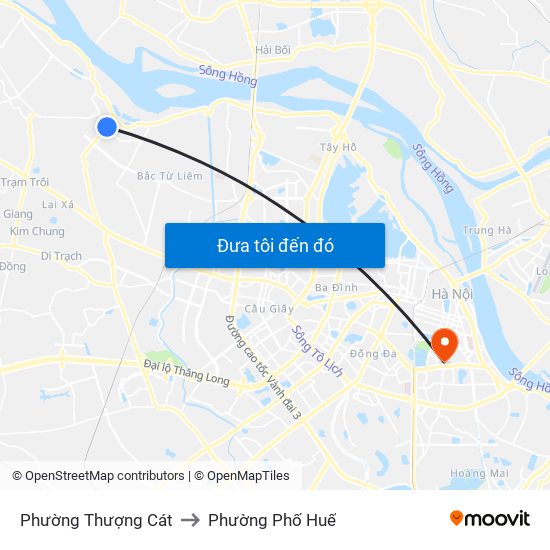 Phường Thượng Cát to Phường Phố Huế map