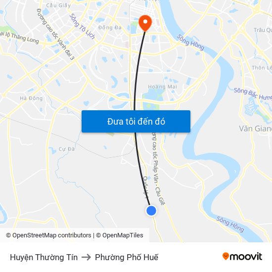 Huyện Thường Tín to Phường Phố Huế map