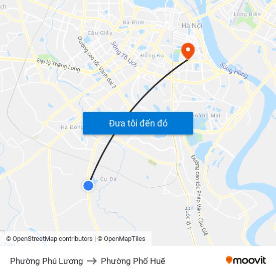 Phường Phú Lương to Phường Phố Huế map