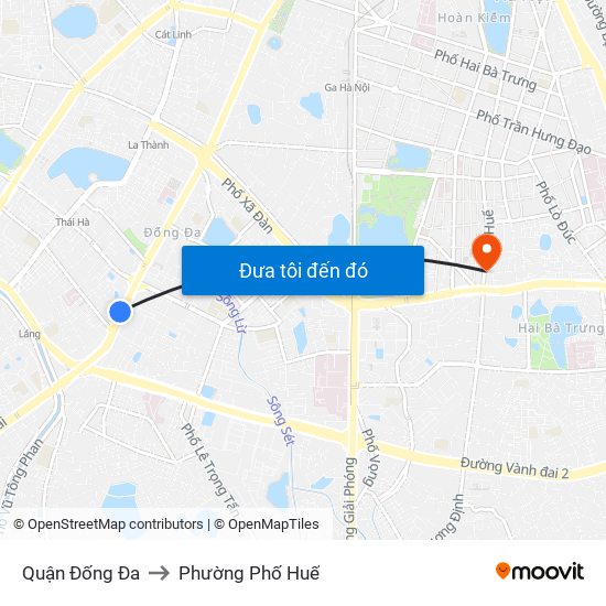 Quận Đống Đa to Phường Phố Huế map