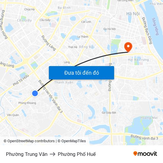 Phường Trung Văn to Phường Phố Huế map