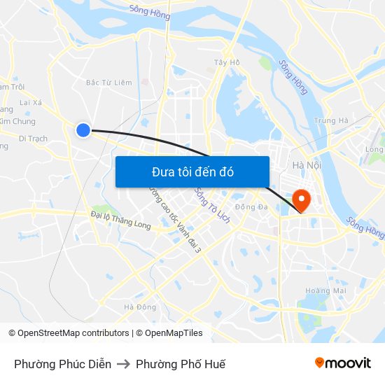 Phường Phúc Diễn to Phường Phố Huế map