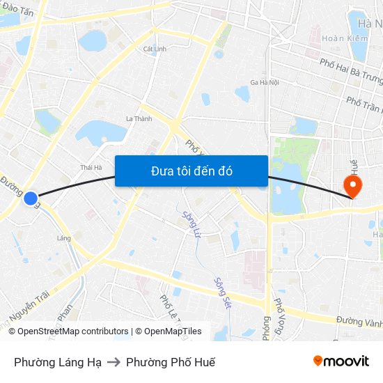 Phường Láng Hạ to Phường Phố Huế map