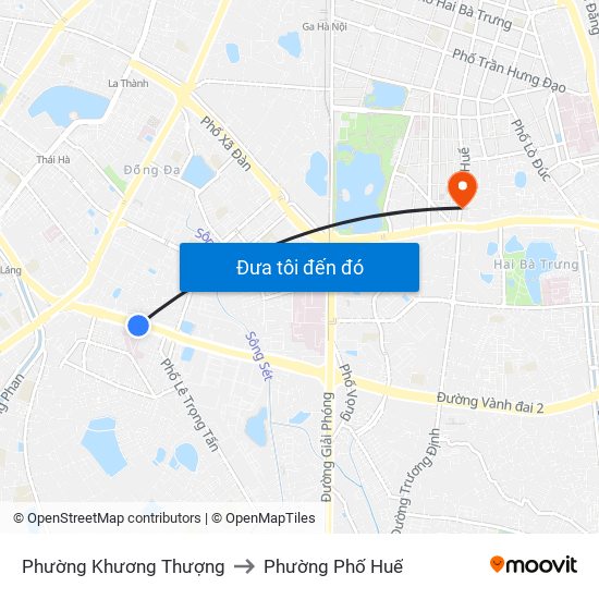 Phường Khương Thượng to Phường Phố Huế map