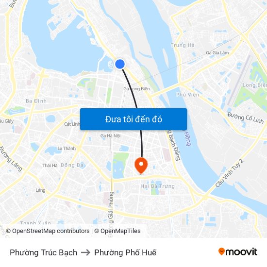 Phường Trúc Bạch to Phường Phố Huế map