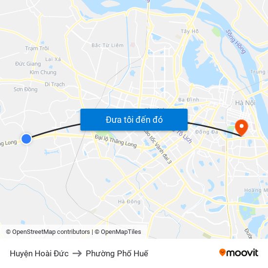 Huyện Hoài Đức to Phường Phố Huế map